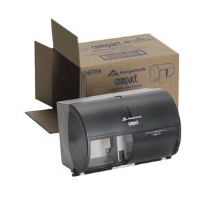 Georgia Pacific 56784 Compact Side-By-Side 2-Roll Tissue Dispenser Translucent